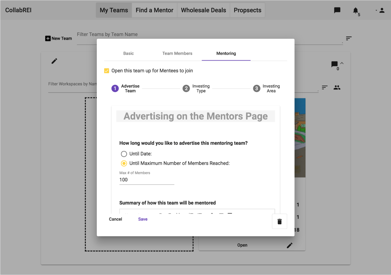 Advertise yourself as a mentor